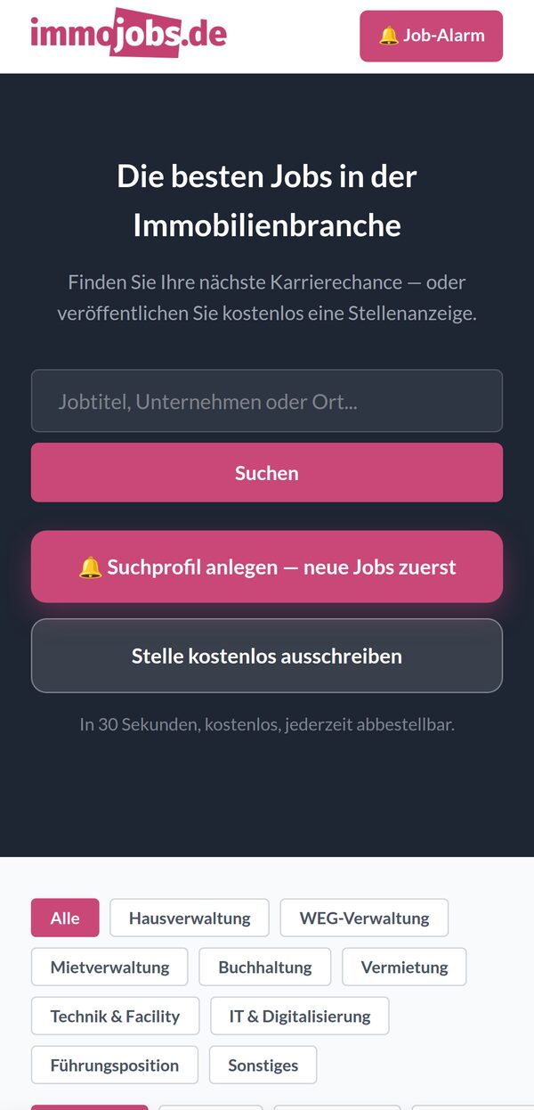 immojobs.de auf dem Smartphone